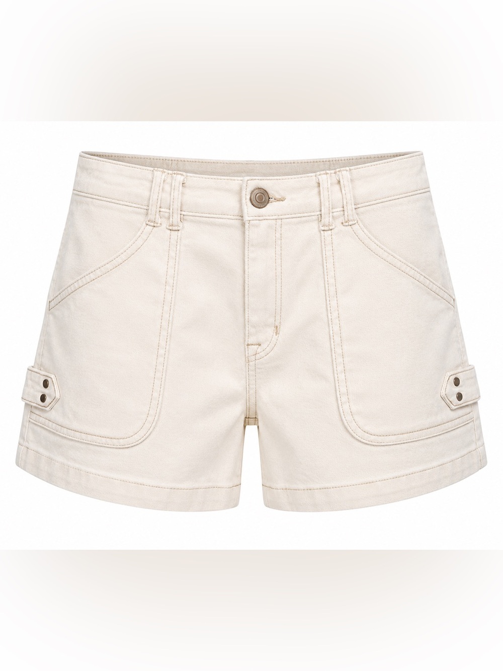 Tribal Jeans Cream Utility Cargo Shorts Size 6 Stretch